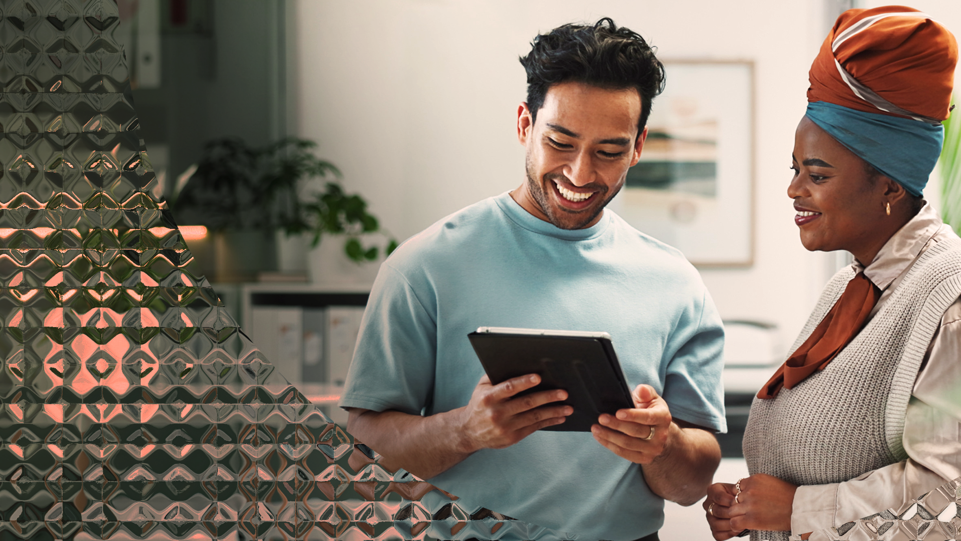 Image of two colleagues talking