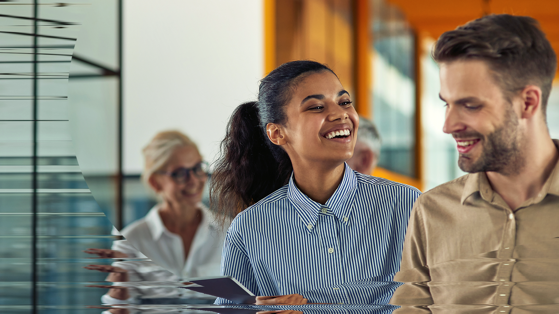 Image of two colleagues talking