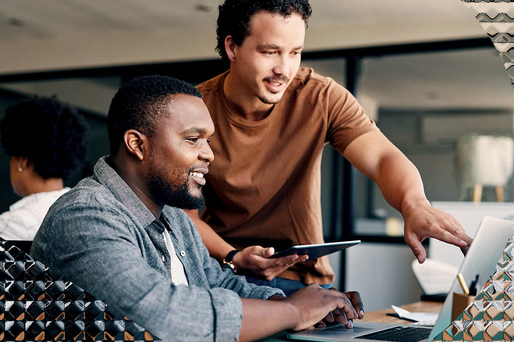 Image of two smart young adult males