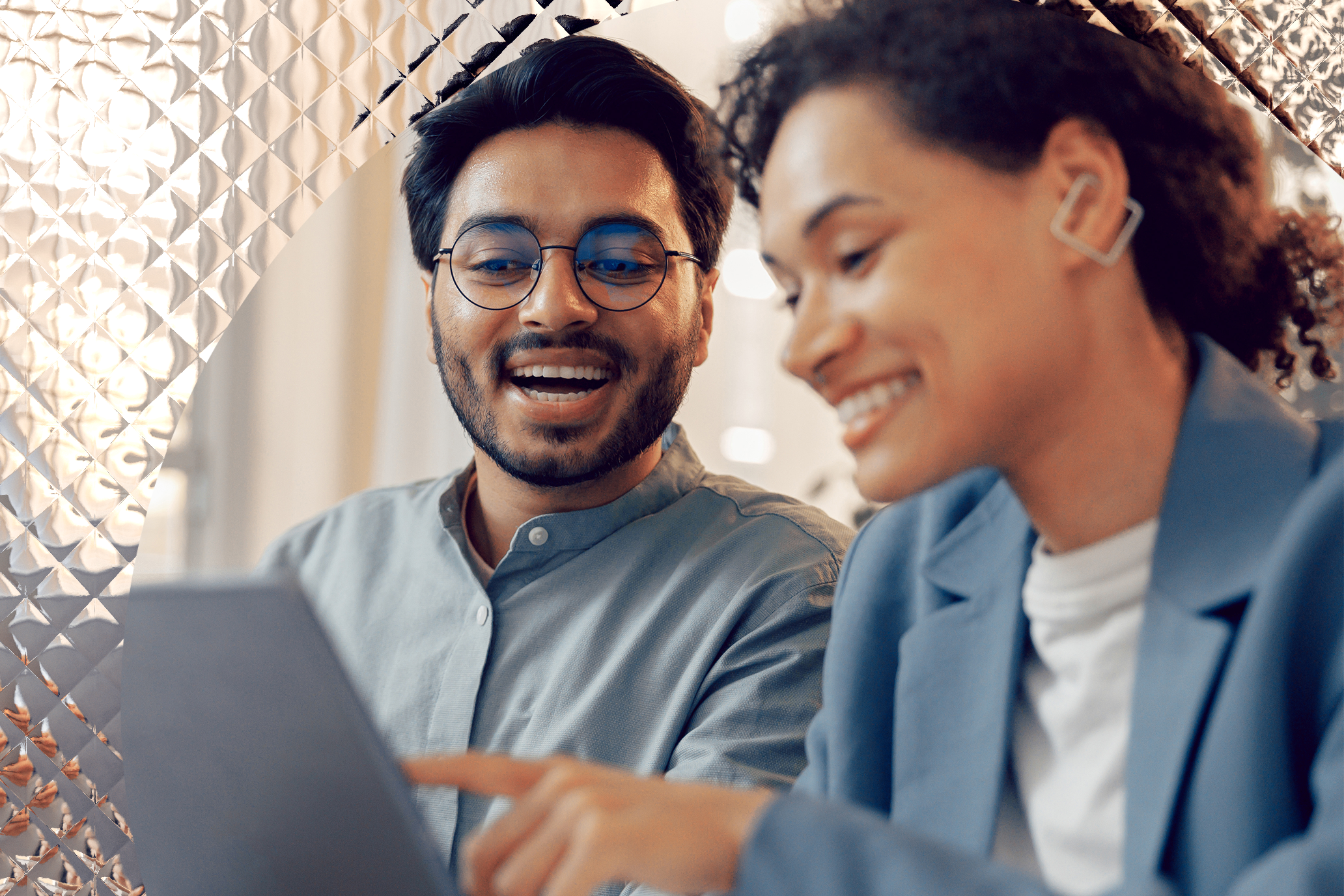 Image of two colleagues working together